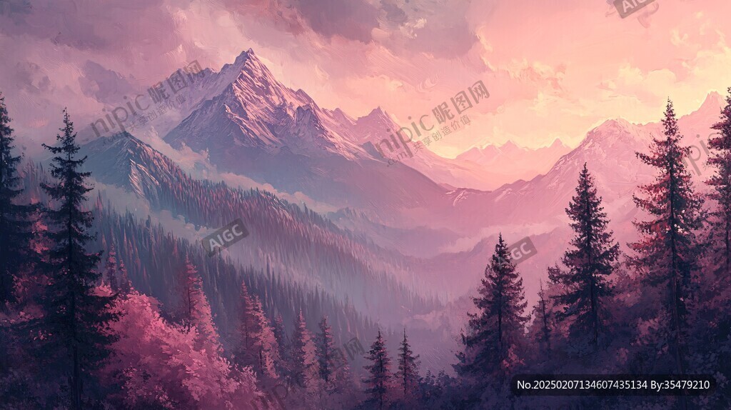 现实山景画