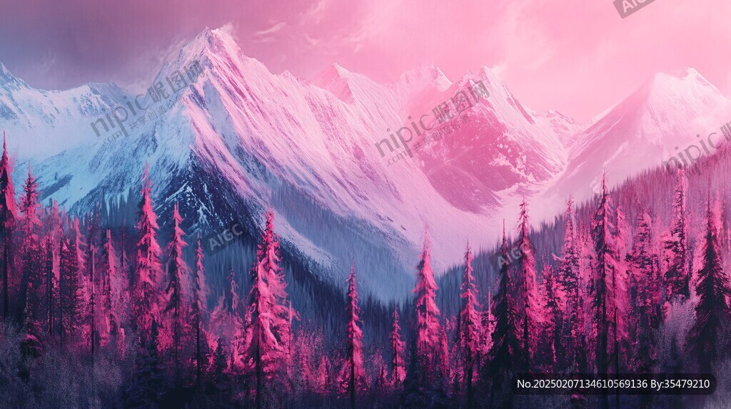 粉红雪山