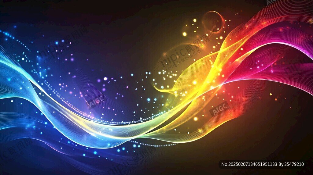 炫彩绚丽曲线条纹高雅