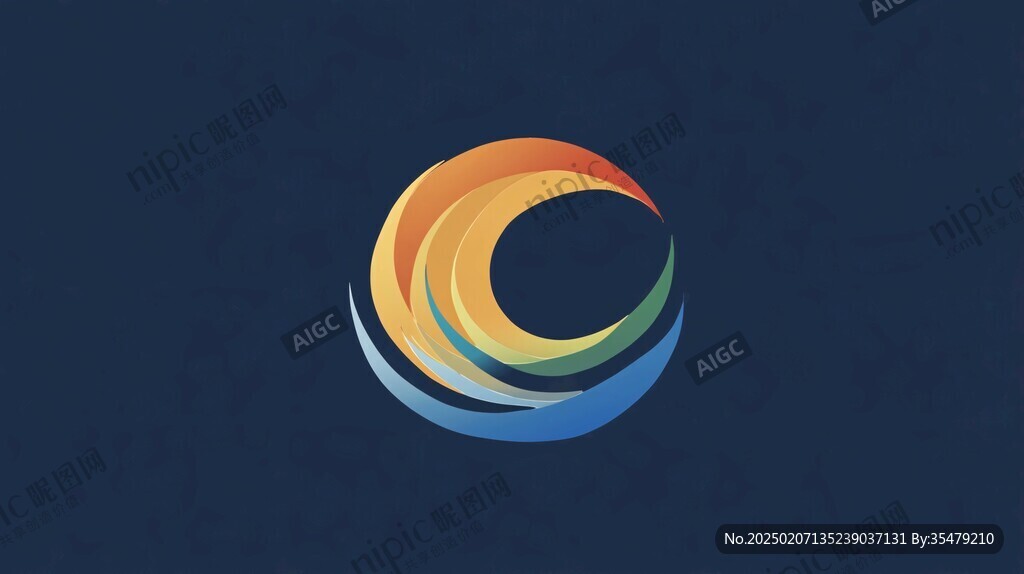 蓝色橙色logo