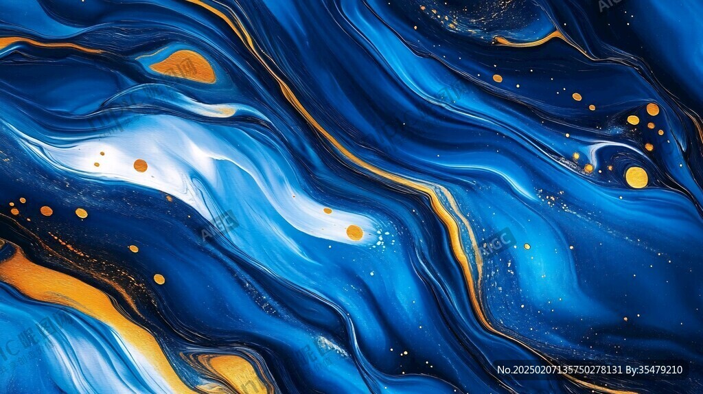 金色抽象流体纹理背景