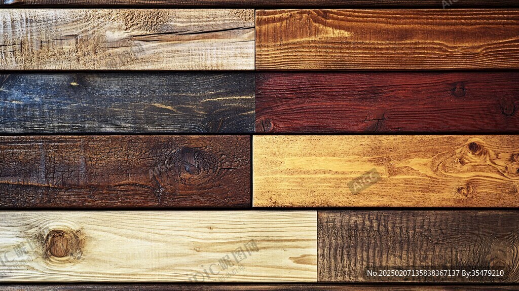 多种颜色木板木材