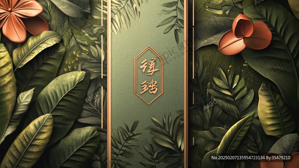 叶包装插画
