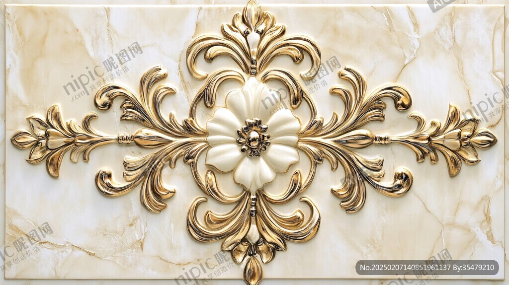 金色奢华浮雕装饰设计