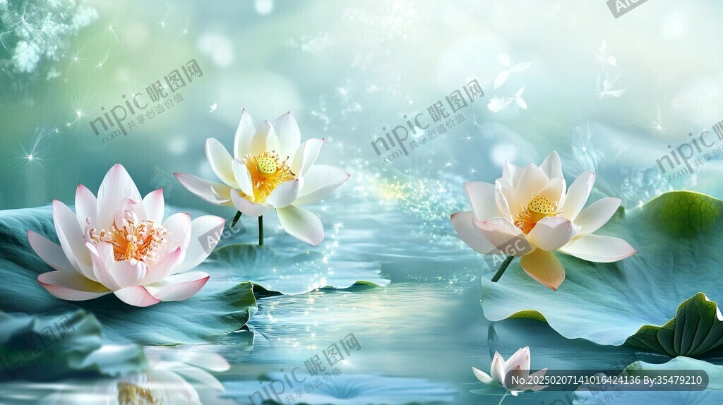 3d荷花背景