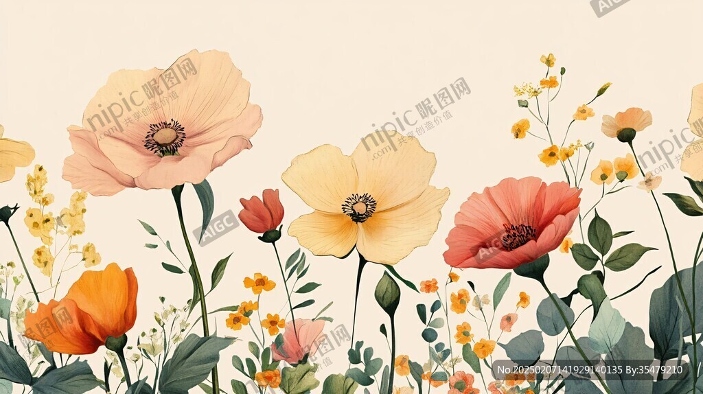 手绘花朵壁纸