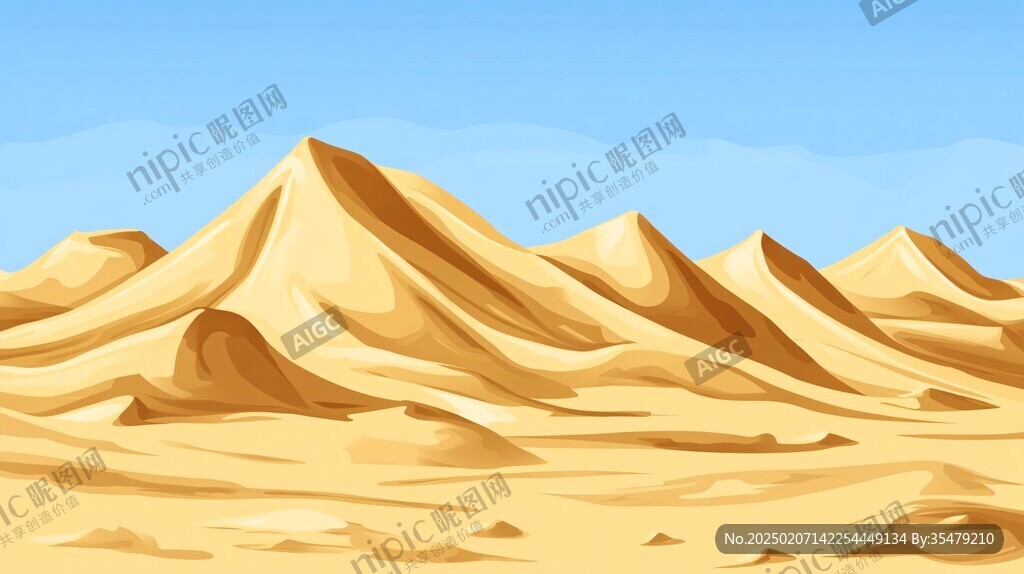 戈壁滩插画