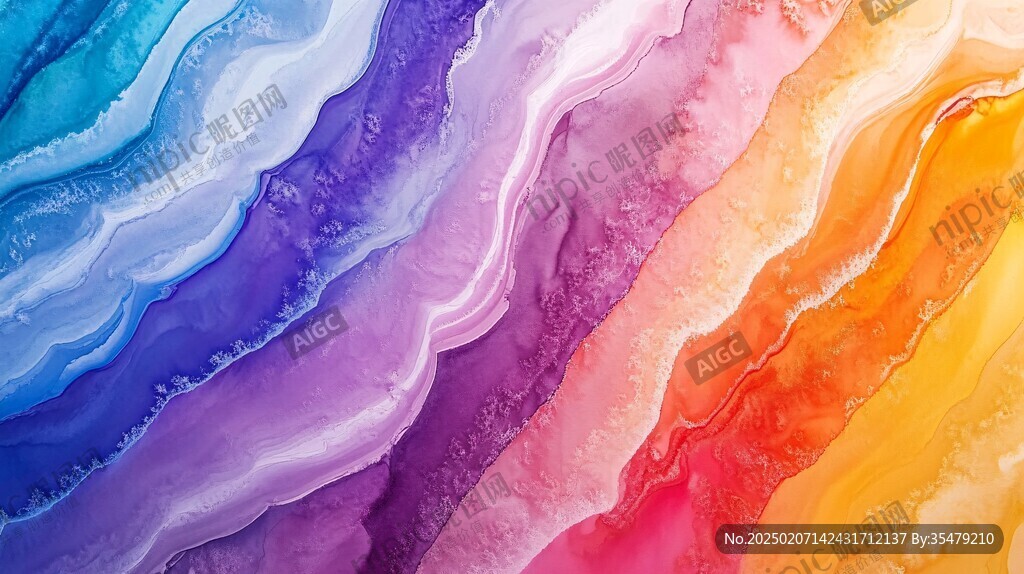 肌理彩色流体背景墙