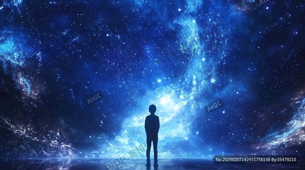 星辰大海男孩背影