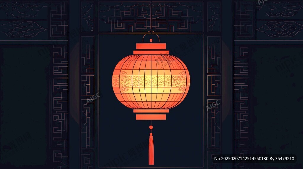 板绘灯笼