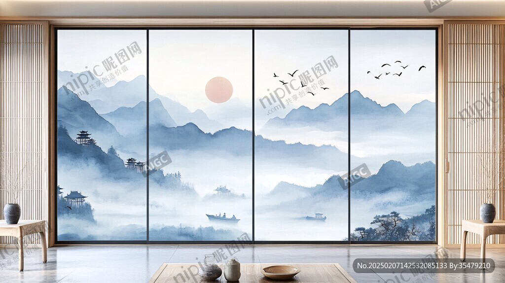 新中式山水门窗