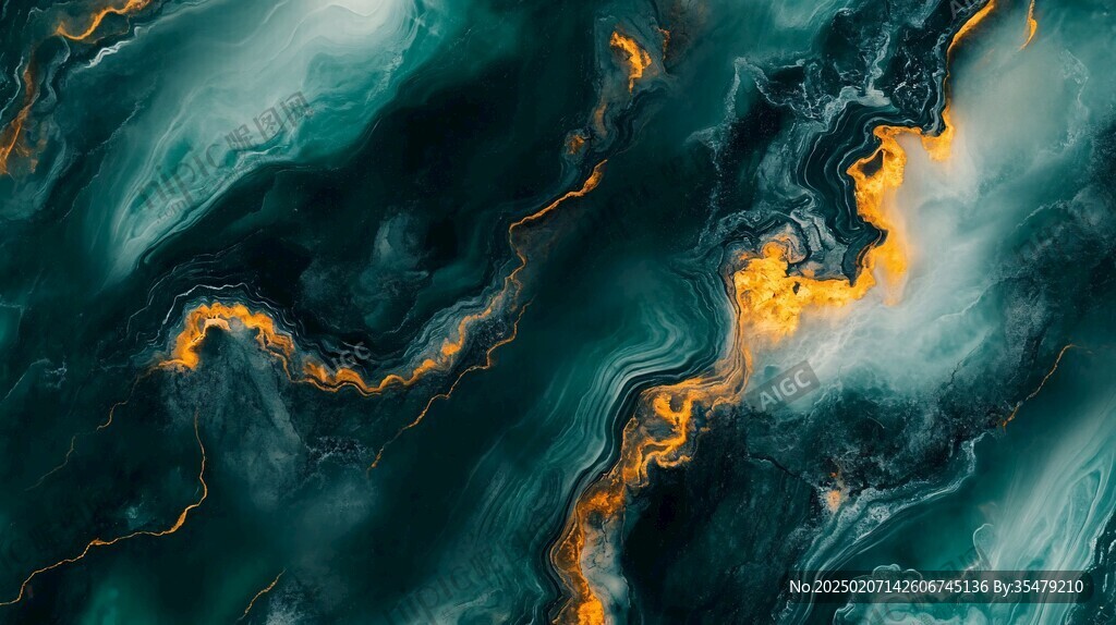 渐变抽象流体装饰画