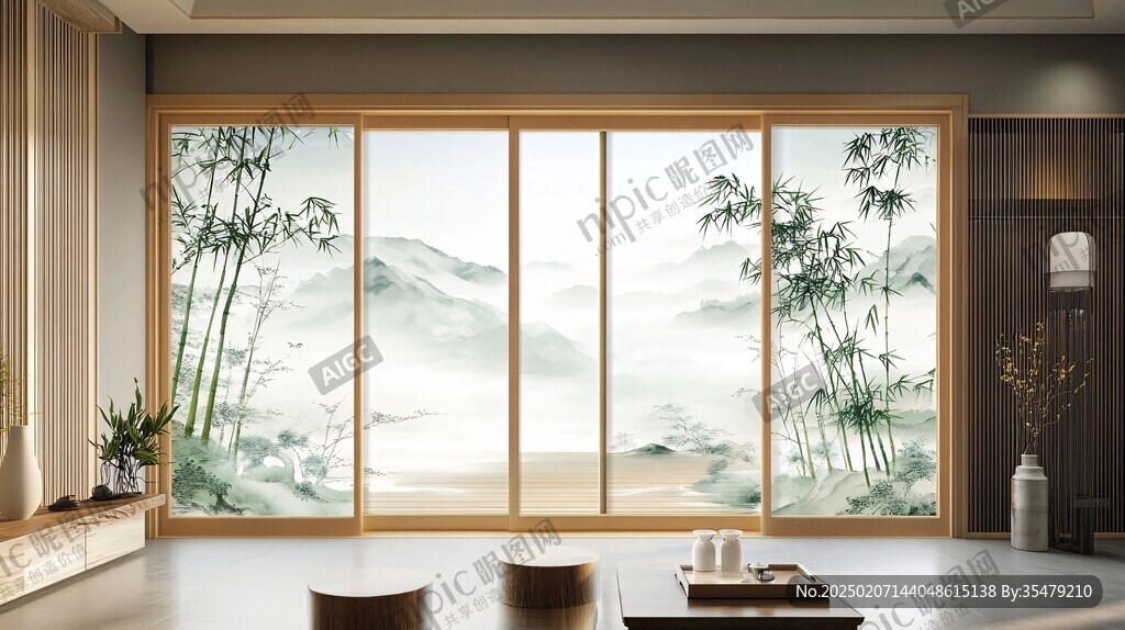 新中式山水门窗