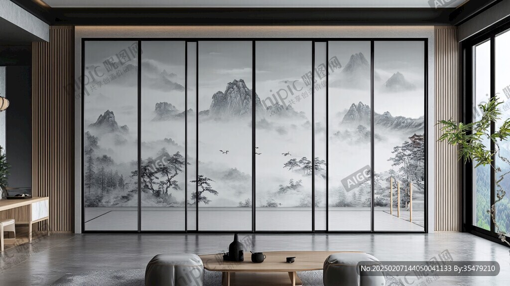 新中式山水门窗