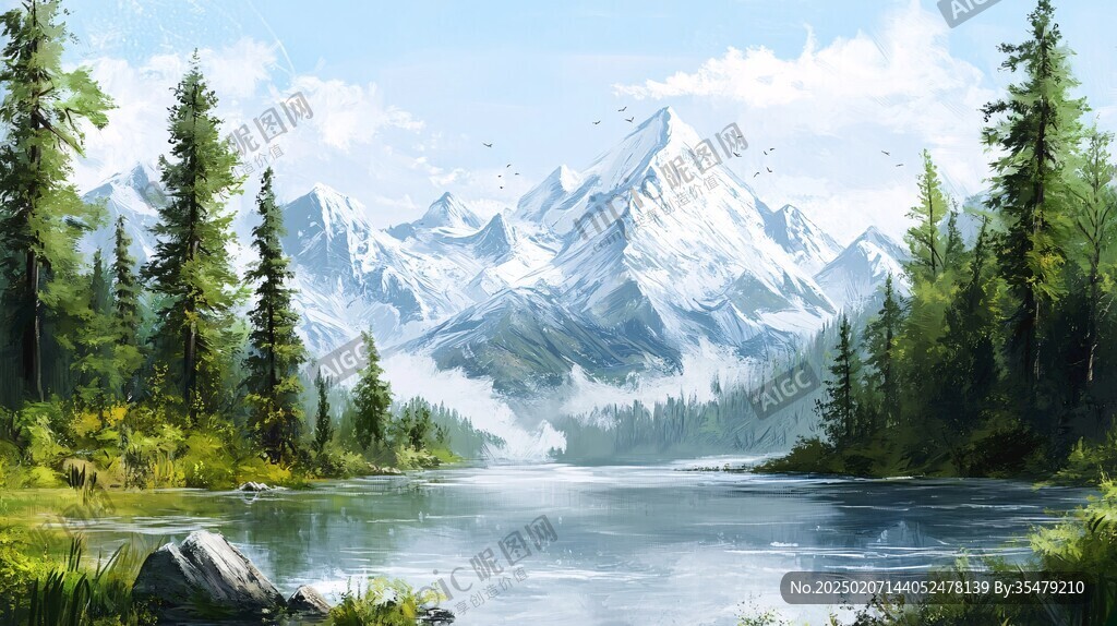 宽屏风景画