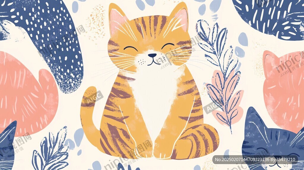 猫食品包装插画