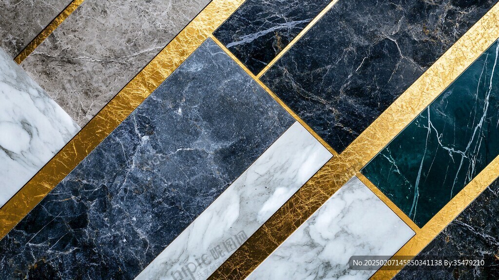 蓝底金线大理石