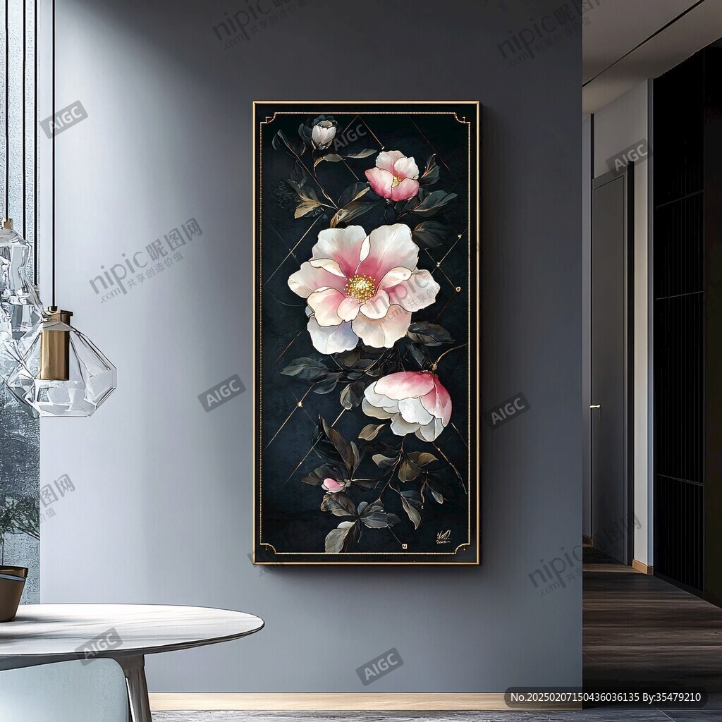 山茶花挂画