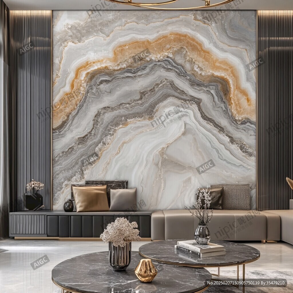 轻奢大理石背景墙