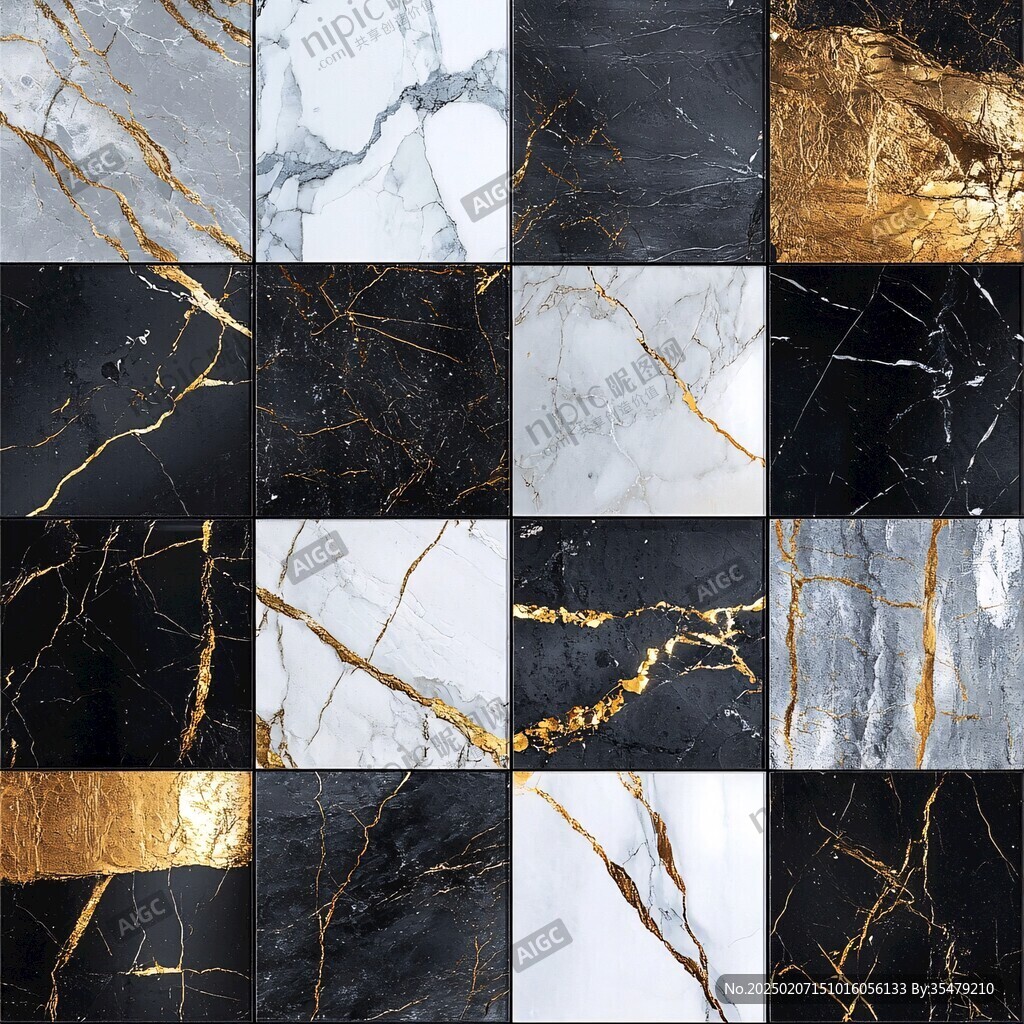 金色网格线条大理石纹