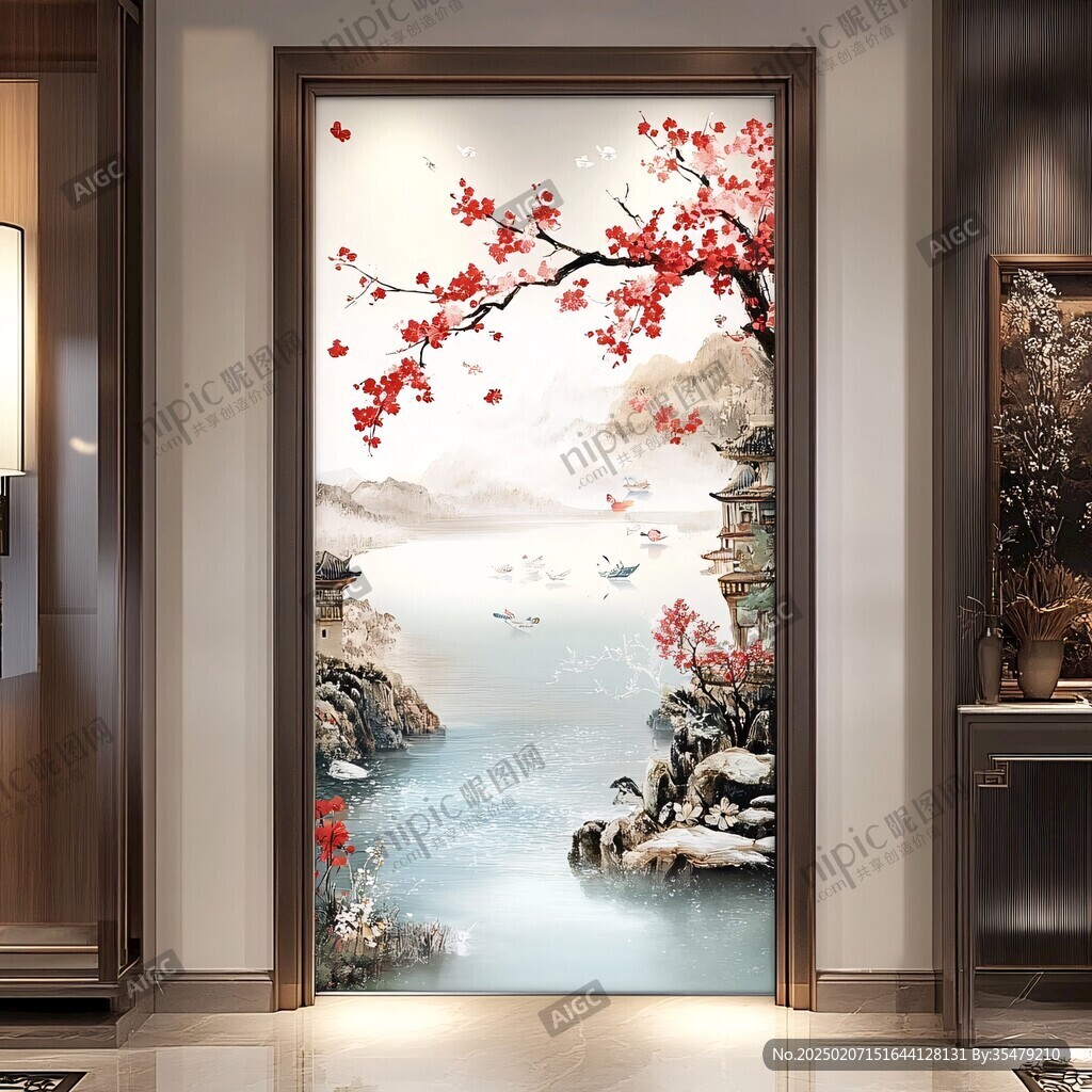 端景走廊背景墙壁画