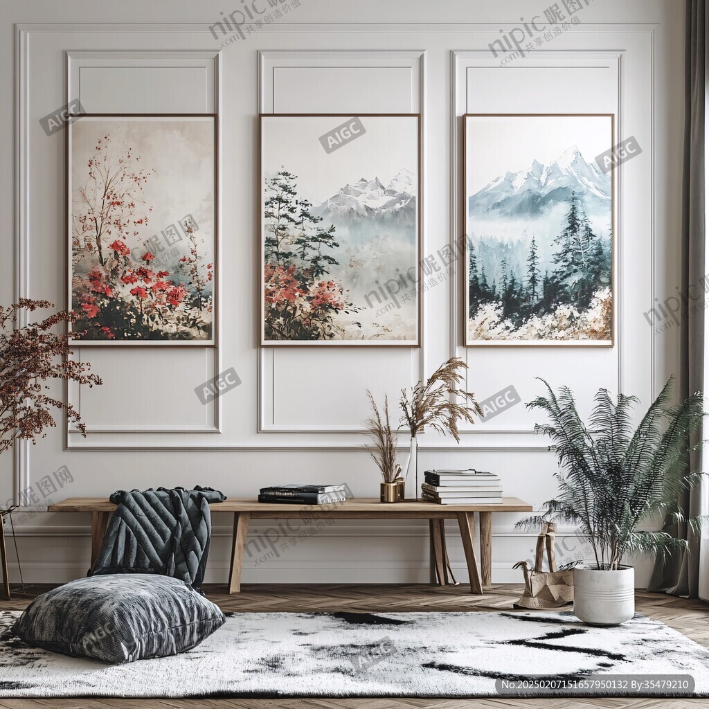 软装靠山画