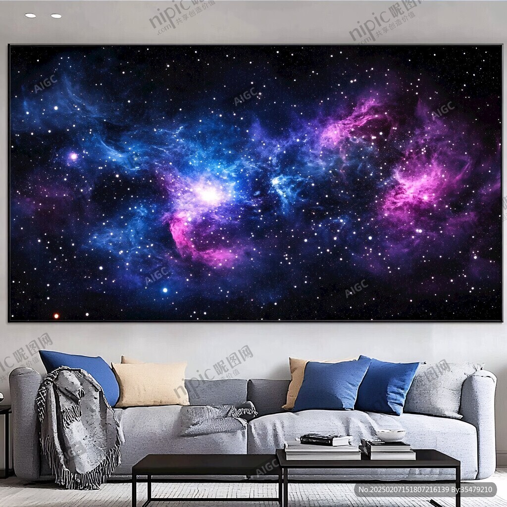 挂画抽象画星云