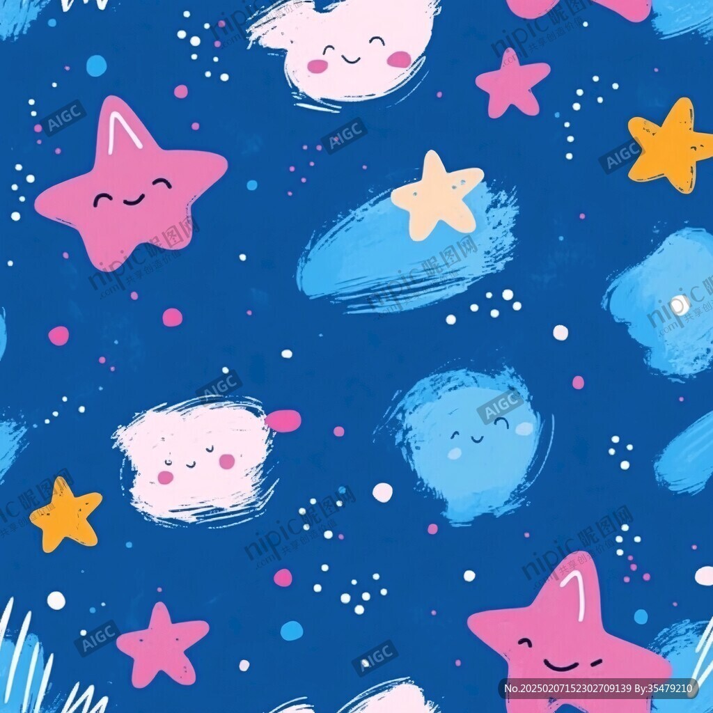 壁纸儿童卡通幻彩星星