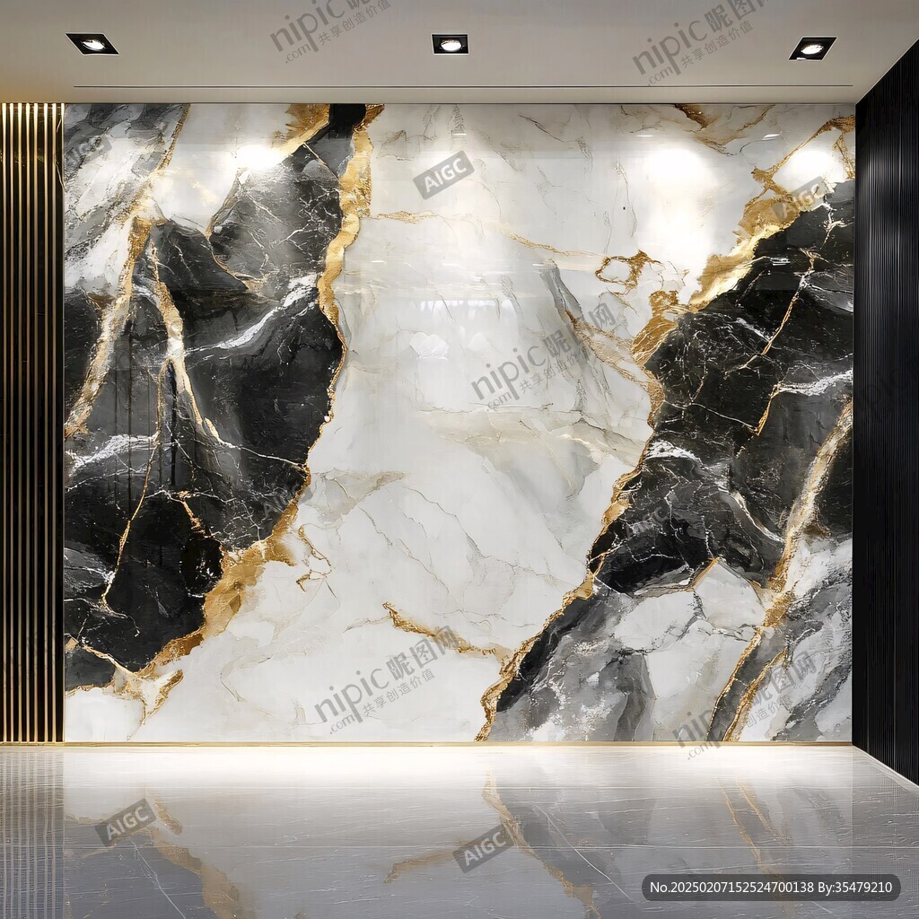 黑金高档大理石背景墙