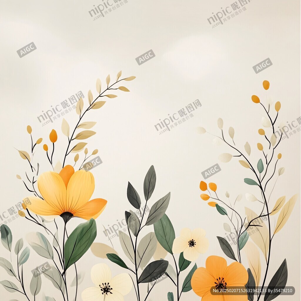 植物背景扁平插画