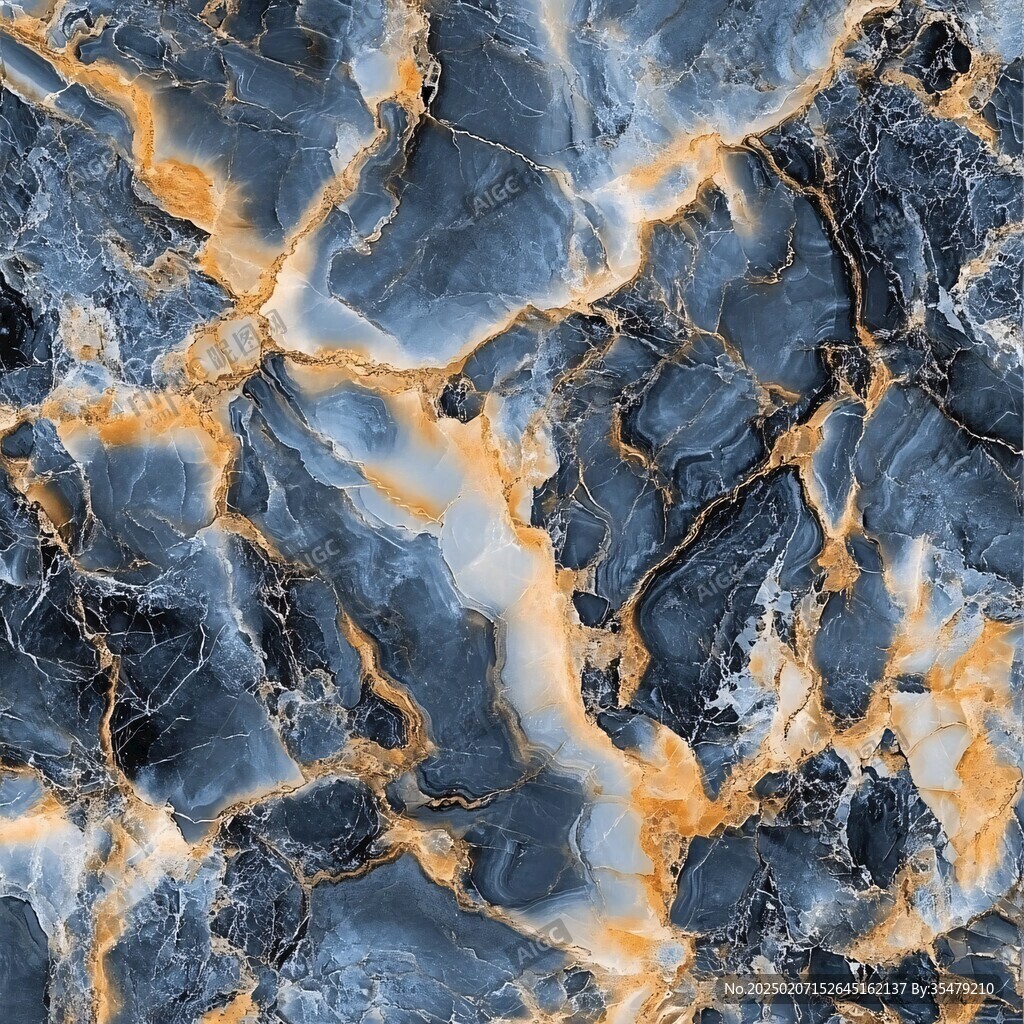 蓝色透光大理石装饰画