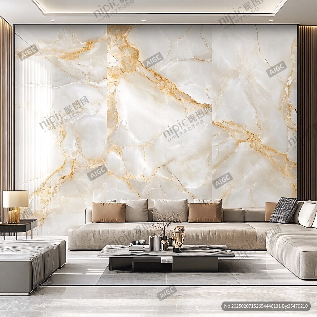 金色大理石瓷砖背景墙