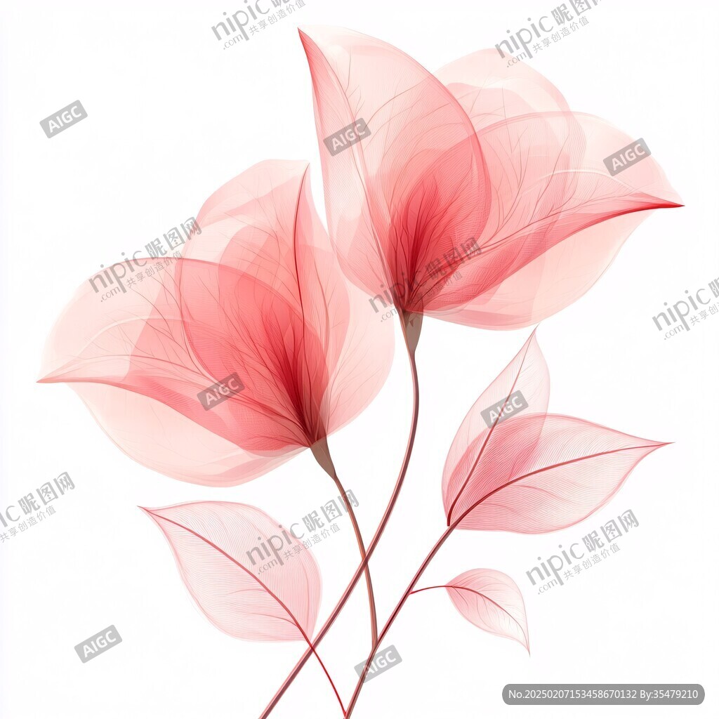 手绘红色花