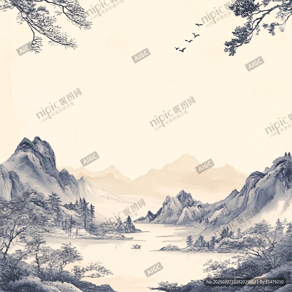 复古古典山水