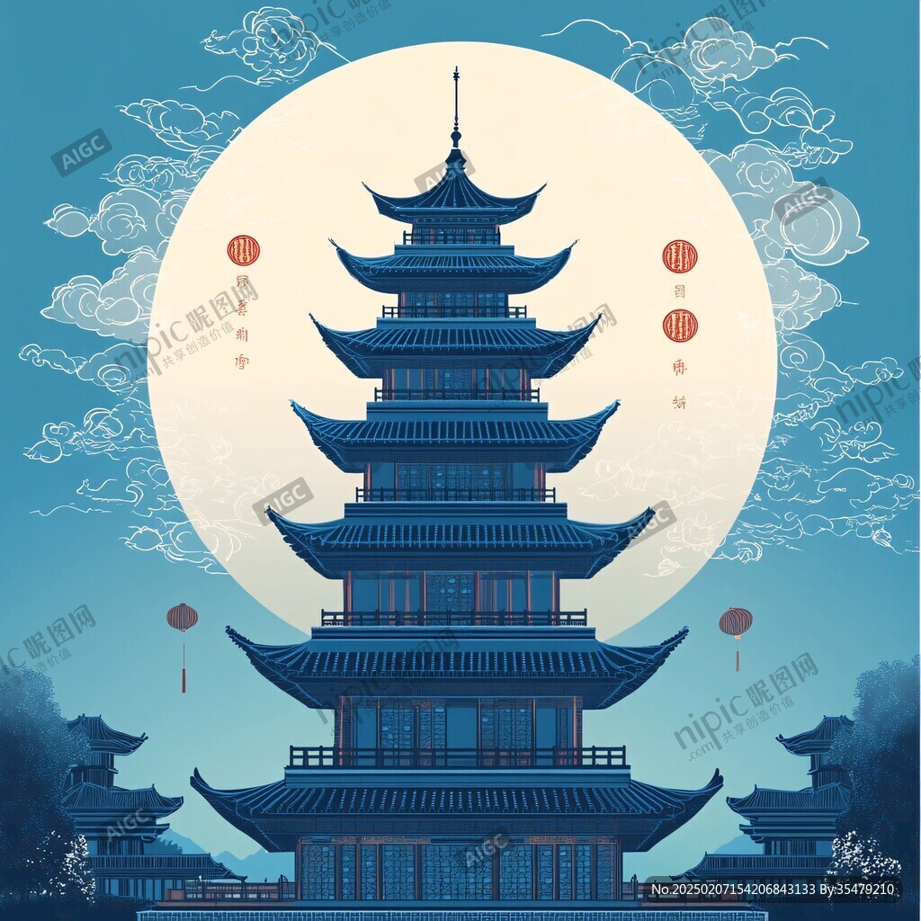 宝光塔插画
