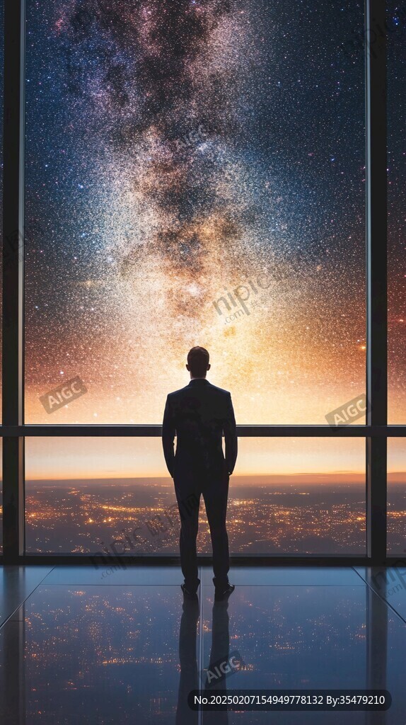 星辰大海男孩背影