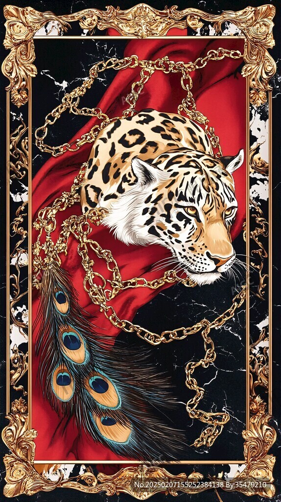 金钱豹插画
