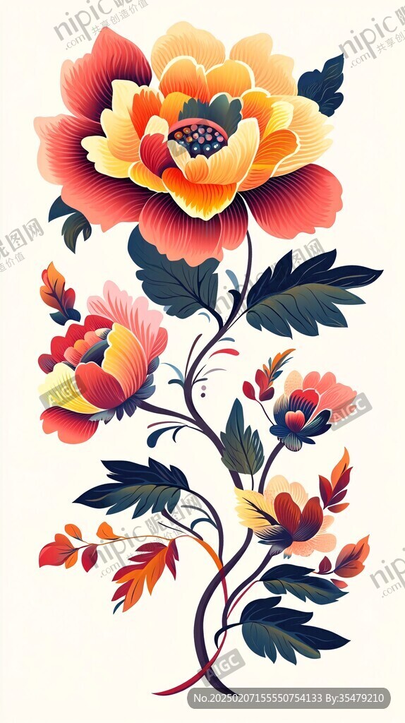 传统元素花