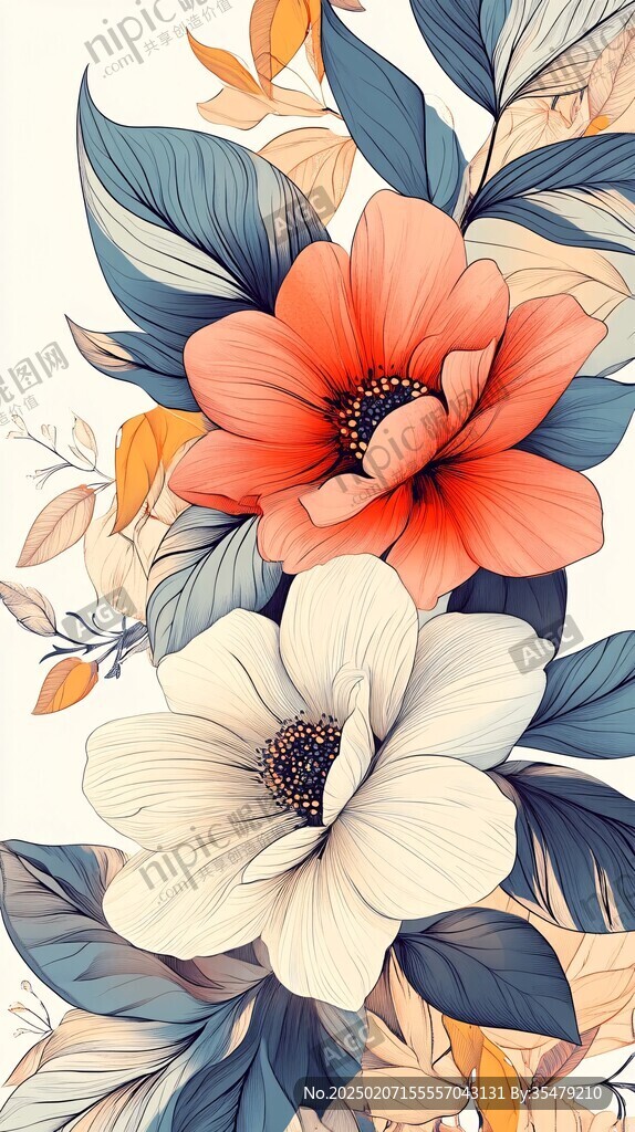 手绘创意百花壁纸