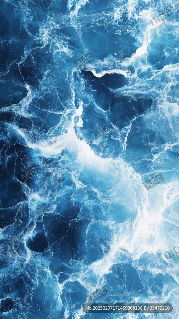 蓝色透光大理石装饰画