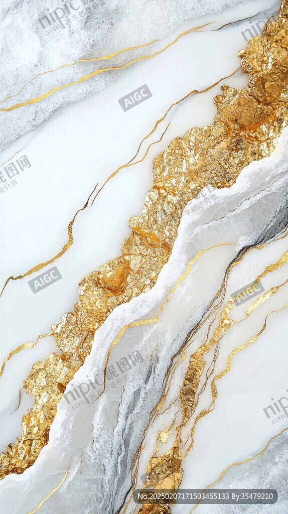 抽象金色线条大理石纹