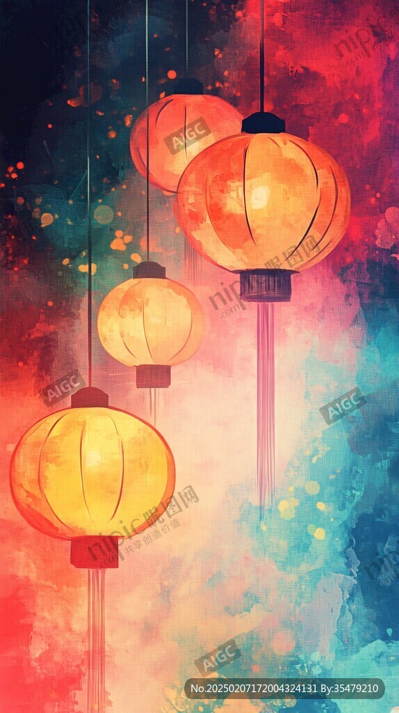板绘灯笼