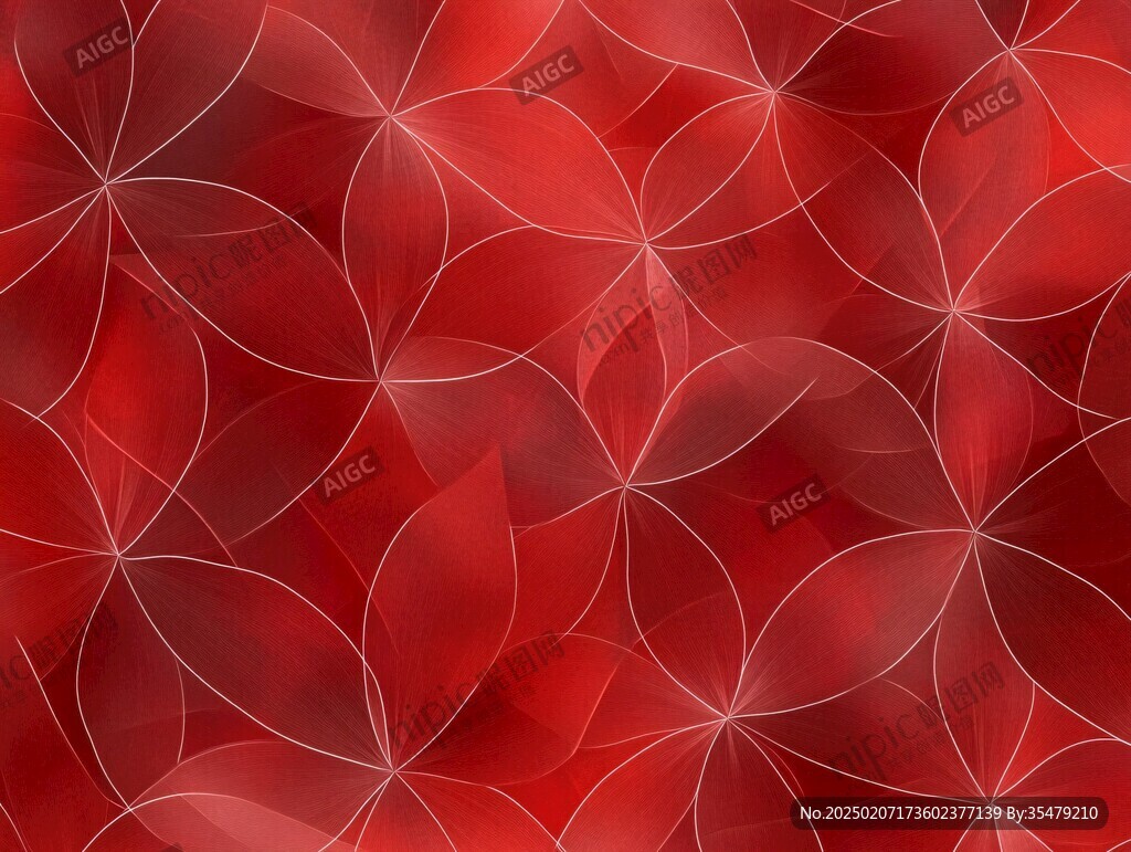 红色抽象线背景墙