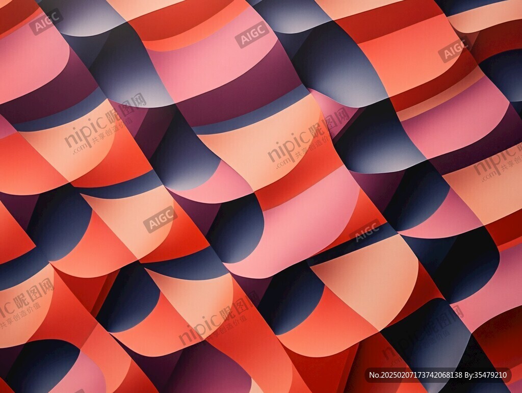 简洁大气拼色曲线纹理