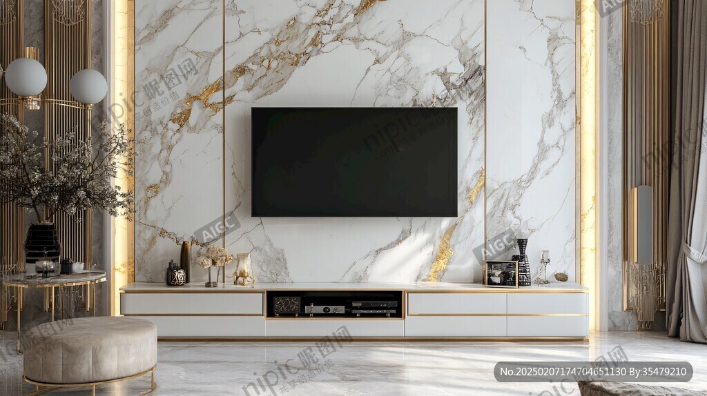 极简金箔石根线条对拼