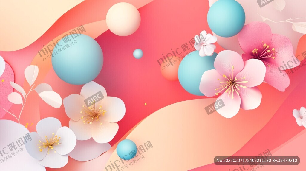 桃花包装插画