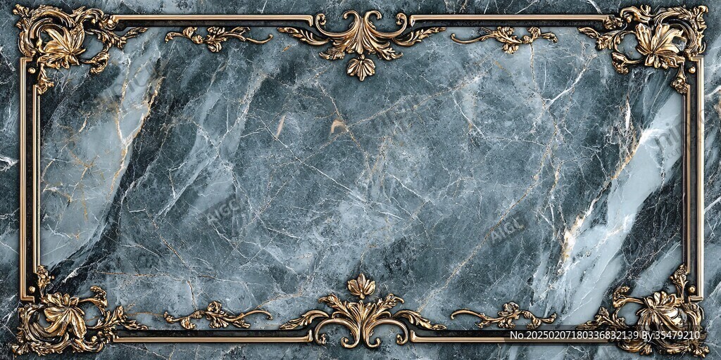 蓝底金线大理石