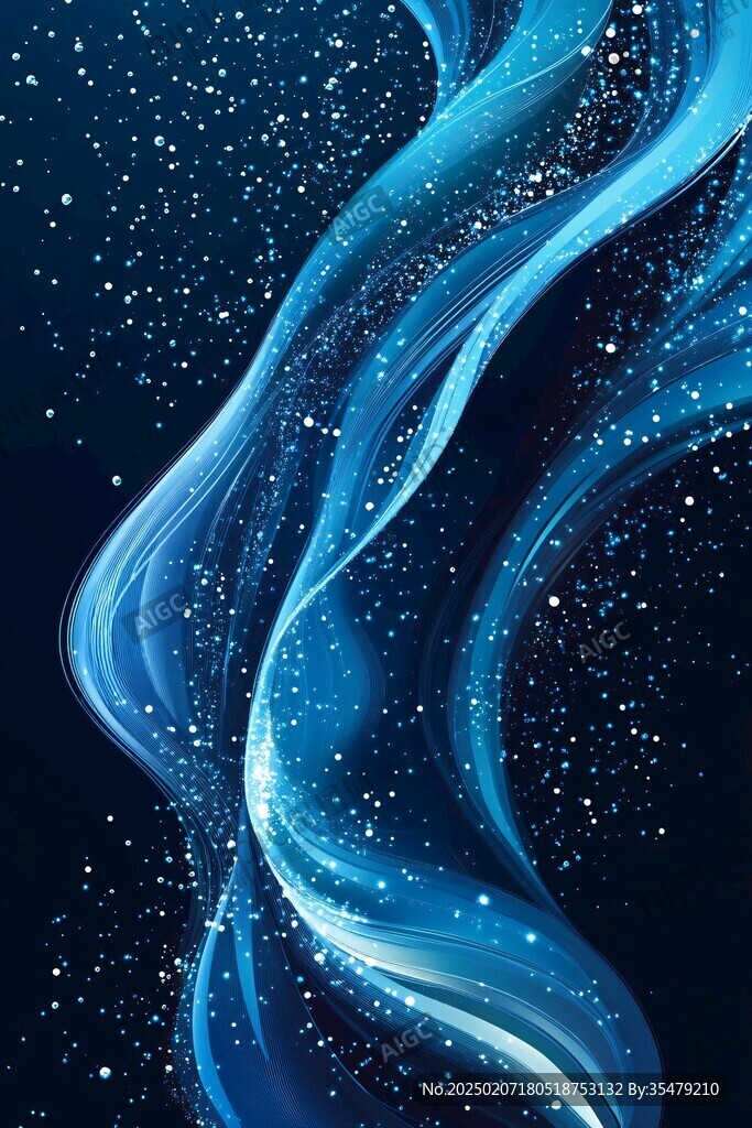 蓝色弯曲唯美科技