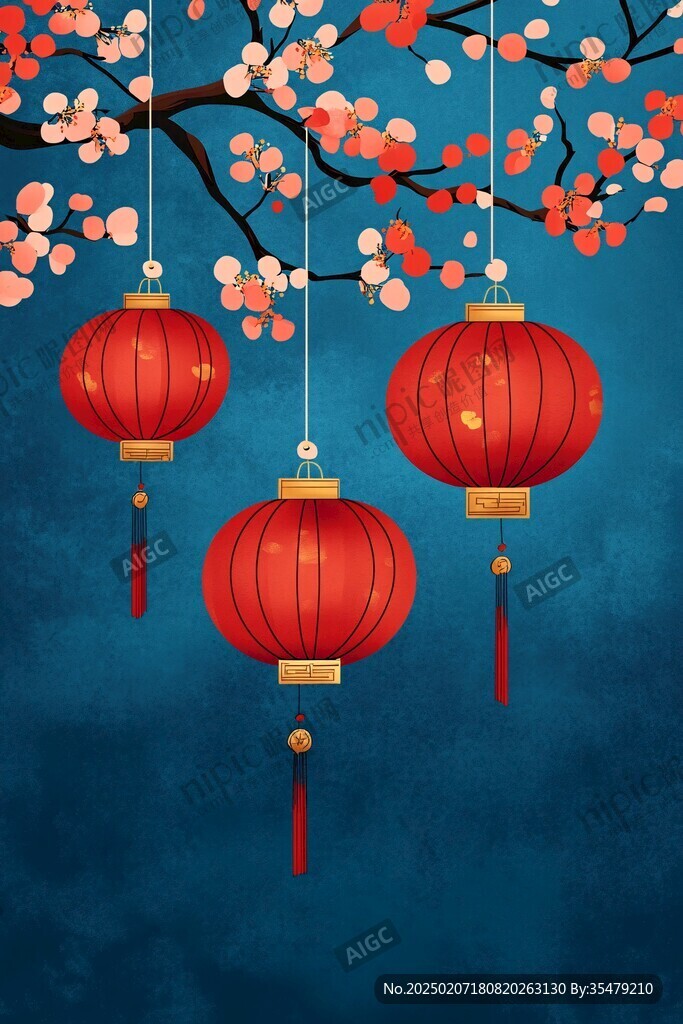 红灯笼插画