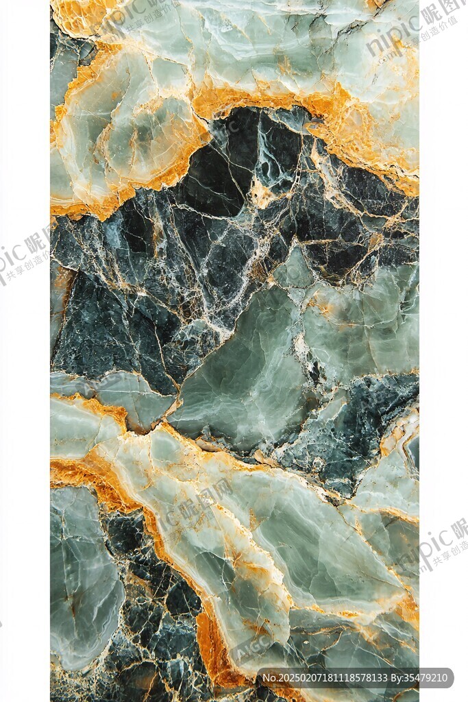 蓝色透光大理石装饰画